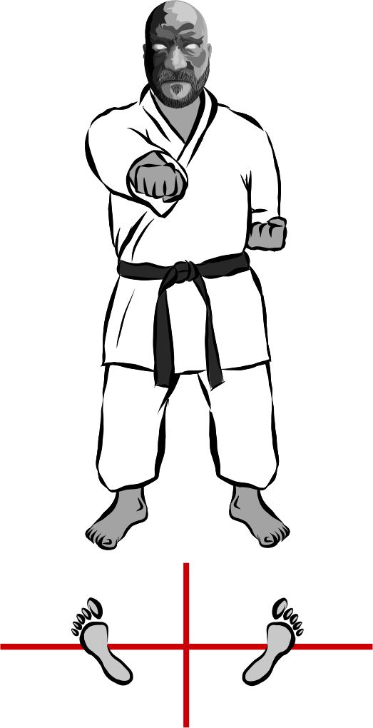 Hachiji dachi (Natural stance / Figure-eight stance)